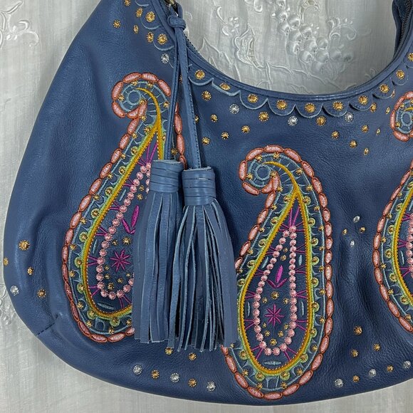 Isabella Fiore Hobo Leather Embroidered Bag 🎉3X Host Pick🎉 - Picture 13 of 16
